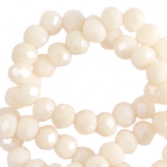 Perles à facettes 6x4mm disque Heishi Beige pristine-pearl shine coating