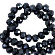 Perles à facettes 4x3mm disque Heishi Noir-pearl shine coating