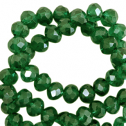 Perles à facettes 4x3mm disque Heishi Vert fairway-pearl shine coating