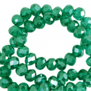 Perles à facettes 4x3mm disque Heishi Vert lac-pearl shine coating