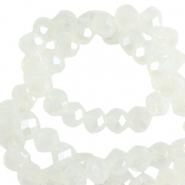Perles à facettes 4x3mm disque Heishi Crystal Transparant -pearl shine coating