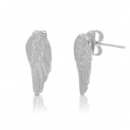 Apprêts en métal DQ boucles d'oreilles puces ailes Argenté antique (sans nickel)