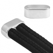 Embouts en métal DQ double Ø10mm Argenté antique (sans nickel)