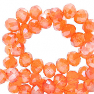 Perles à facettes 4x3mm disque Heishi Orange confort chaud-pearl shine coating