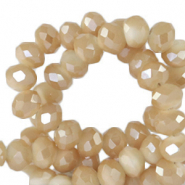 Perles à facettes 4x3mm disque Heishi Marron Chadwick-pearl shine coating