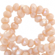 Perles à facettes 4x3mm disque Heishi Rose coquillage doux-pearl shine coating