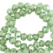 Perles &agrave; facettes 3x2mm disque Heishi Vert agrume-pearl shine coating
