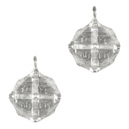 Breloques en m&eacute;tal DQ "ICXC NIKA" Argent&eacute; antique (sans nickel)