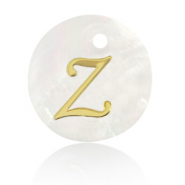 Pendentifs coquillage specials lettre Z Doré-blanc (couleur naturelle)