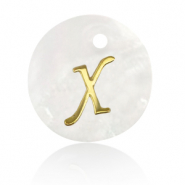 Pendentifs coquillage specials lettre X Doré-blanc (couleur naturelle)
