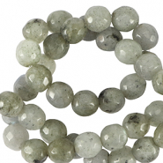 Pierres naturelles Labradorite 6mm facett&eacute;es Gris falaise