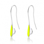 Apprêts en métal DQ boucles d'oreilles Argenté antique-jaune néon (sans nickel)