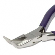 Beadsmith pince à chaîne coudée avec ressort Bleu foncé-argenté