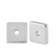 Perlen en m&eacute;tal DQ disque carr&eacute; 7mm Argent&eacute; antique (sans nickel)