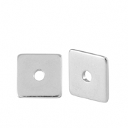 Perlen en m&eacute;tal DQ disque carr&eacute; 7mm Argent&eacute; antique (sans nickel)