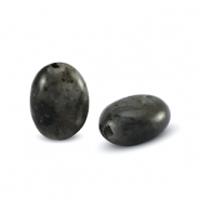 Pierres naturelles perles Labradorite oval Anthracite foncé