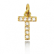 Métal TQ laiton breloques lettre T Doré