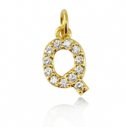 Métal TQ laiton breloques lettre Q Doré