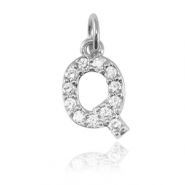 Métal TQ laiton breloques lettre Q Argenté