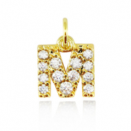 Métal TQ laiton breloques lettre M Doré