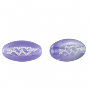 Perles lettres acryliques coeurs Violet