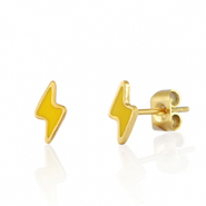 Boucles d'oreilles / puces d&rsquo;oreilles en acier Inox &eacute;clair Dor&eacute;-jaune