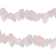 Perles Chips Quartz Rose Rose brumeux