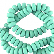 Perles en polymère rondelles 7mm Vert turquoise