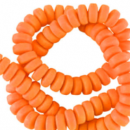 Perles en polym&egrave;re rondelles 7mm Orange vif
