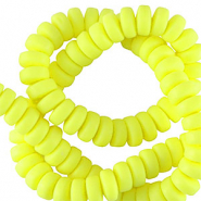 Perles en polym&egrave;re rondelles 7mm Jaune n&eacute;on