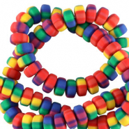 Perles en polym&egrave;re rondelles 7mm Multicolore arc-en-ciel