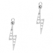 Breloques en acier Inox foudre Argent&eacute;