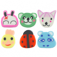 Perles en polymère mélange d'animaux Multicolore