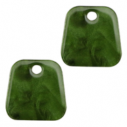 Pendentifs en r&eacute;sine trap&egrave;ze Vert mousse