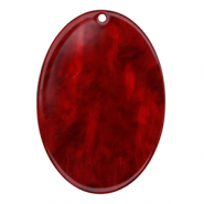 Pendentifs en r&eacute;sine ovale Rouge salsa