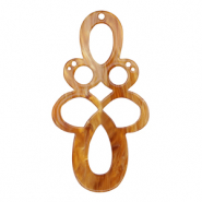 Pendentifs en r&eacute;sine baroque Orange r&eacute;colte-marron