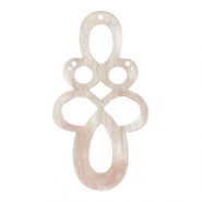 Pendentifs en r&eacute;sine baroque paillet&eacute; Rose hortensia