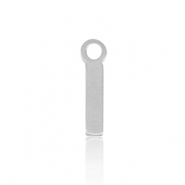 Breloques en acier Inox alphabet lettre I Argenté