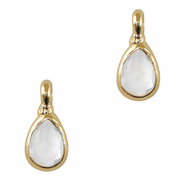 Pendentifs en verre Crystal Glass goutte Cristal-dor&eacute;