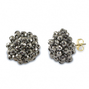 Boucles d’oreilles facettées avec anneau Argenté