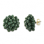 Boucles d’oreilles facettées avec anneau Vert foncé