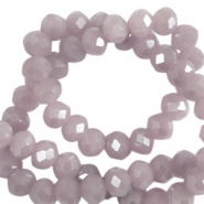 Perles &agrave; facettes 6x4mm disque Heishi Lavande brouillard-pearl shine coating