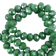Perles &agrave; facettes 6x4mm disque Heishi Vert Nil-pearl shine coating