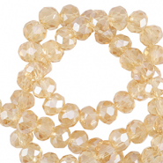 Perles à facettes 3x2mm disque Heishi Jaune souci-pearl shine coating