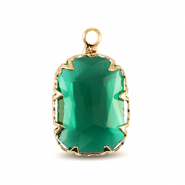 Pendentifs en verre Crystal Glass rectangle Vert classique-doré