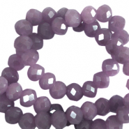 Perles à facettes 4x3mm disque Heishi violet africain-pearl shine coating