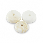 Pierres naturelles Magnésite rondelles 6mm Blanc cassé