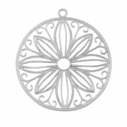 Breloques en acier Inox bohèmes 30mm Argenté