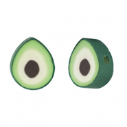 Perles en polymère avocat Vert-blanc