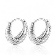Métal TQ laiton boucles d'oreilles Argenté